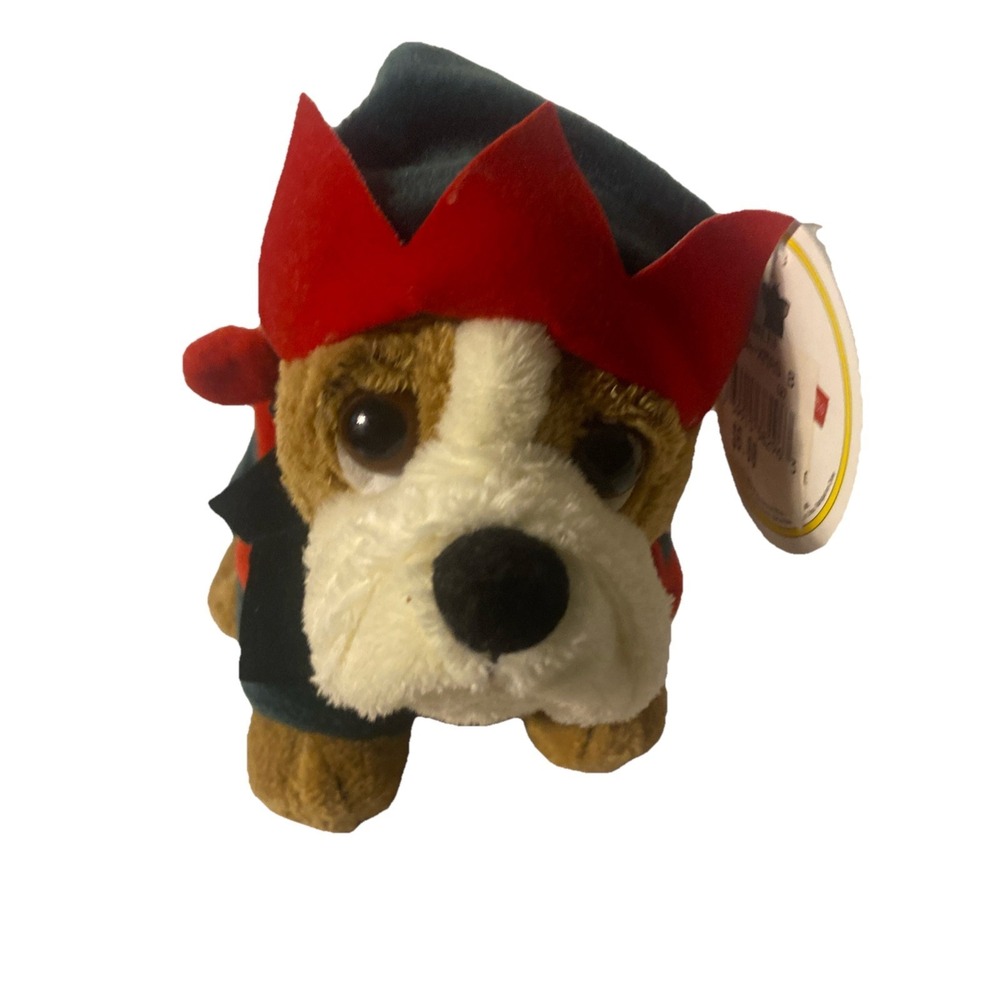 Russ Berrie‎ Zelda Wisdom Plush What the Elf Happy Bulldog Costumed Dog 5.5"